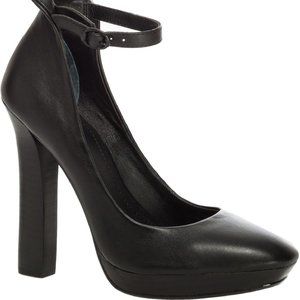 Leon Max Black Vertu Leather Pump